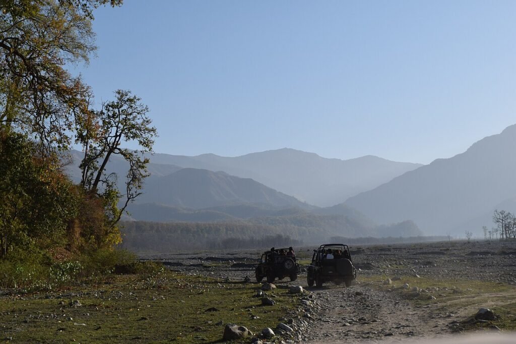 Safari jeep on a Jim Corbett National Park permit booking